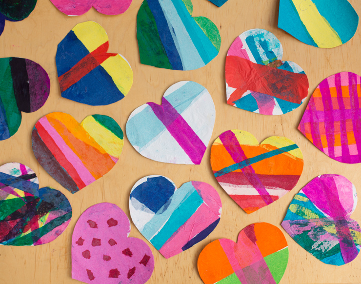 Create Vibrant Valentine's Hearts with Tissue Paper – Together